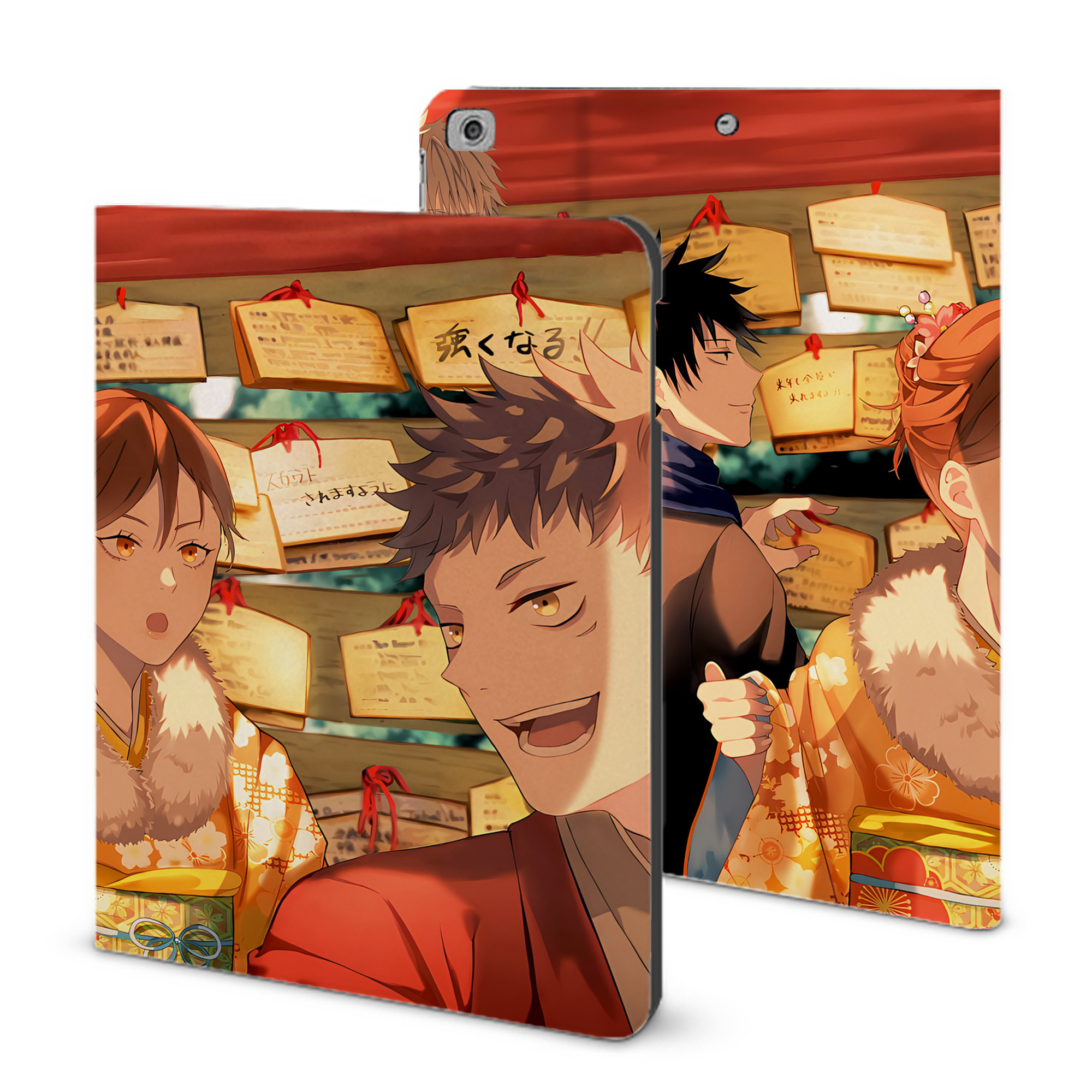 （画像用） 呪術廻戦 Jujutsu Kaisen IPad ケース ブック型 PUレザー TPU 耐衝撃 軽量 薄型 ペン収納なし 全面保護 IPad 各モデル対応